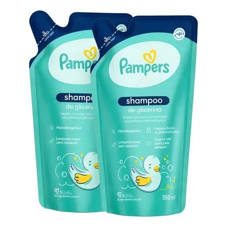 Kit 2 Refil Shampoo Pampers De Glicerina Infantil 350ml Prom
