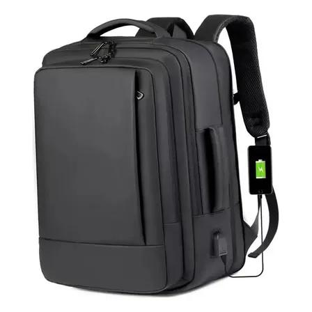 Mochila jiesipote-9242 À Prova D'água Reforçada Expansível Cor Preto